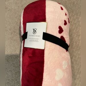 Victoria's Secret Plush Cozy Blanket - Pink & Red